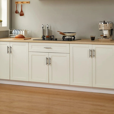 Modern kitchen with 30 Pack 3 Inch Center To Center Brushed Nickel Cabinet Pulls Stainless Steel Kitchen Cabinet Handles on white cabinets