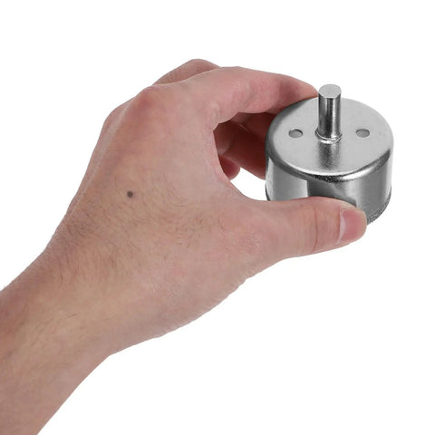 Grab This Killer 20 Pc Diamond-Coated Ceramic Tile Hole Saw Kit For Glass And Granite With Metal Round Design To Slash Vibration And Craft Super Smooth Holes For Your Home Renovation Projects That Totally Wreck! metal hole saw bit in hand