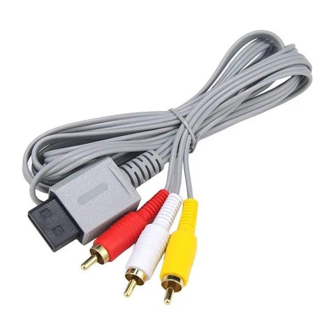 3 In 1 Wii AC Power Adapter And Composite Audio Video Cable Set With Wired Motion Sensor Bar Data Cables Compatible With Wii cable close-up