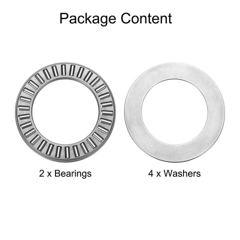 Two Sets Thrust Needle Roller Bearings With Washers NTA1625 2TRA Heavy Duty Chrome Steel Needles for Machinery Package