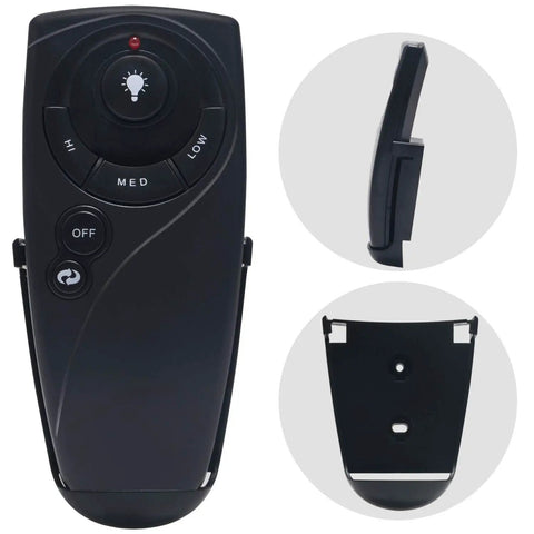 IR Replacement Remote For Hampton Bay Ceiling Fan With Reverse Button, Must Have Universal Replacement, front view with holder