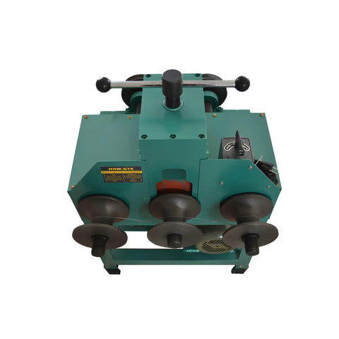 Rock Solid Rolling Electric Pipe Bender And 1500W Tube Bending Machine Powered By 110V Supply showing top view of bending rollers.