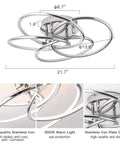 LED Flush Mount Ceiling Light Black Modern Close To Ceiling Fixture Dimmable 3000K To 6000K Ideal For Hallways Entryways Dining Rooms Small Studies And More showing dimensions and stainless iron features