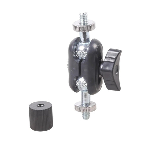Premium Aluminum Alloy Miniature Ball Head With 1/4 Inch Female To Female Connector Offering 360 Degree Rotation And Super Smooth Swivel.