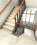 Tough As Nails Side Mount Banister Posts Black Metal Deck Railing Spindles with Heavy Duty Adjustable Brackets on staircase.