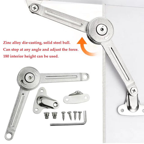 Heavy Duty Cabinet Door Lift Support Hinges With Damper Holds Up To 20 Kg Adjustable 75 90 110 Degrees Opening Angles