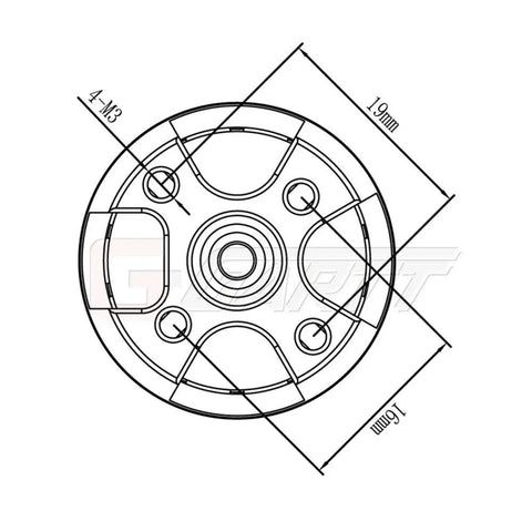 Tough As Nails 2212 Pro Brushless Motor For Rc Quadcopter Drones 920 Kv 230 Watt Cw Ccw Rotation top view dimensions diagram.