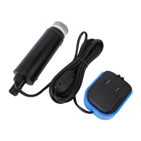 Plug And Play Heavy Duty Sump Pump With 500 GPH Output And 16 Ft Max Lift Compact 18V Battery Operated Utility Pump with charger and cord.
