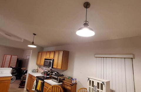 12 Inch LED Pendant Light 2 Pack Industrial Vintage Metal Chandeliers With Brushed Nickel Finish Ceiling Lamp For Kitchen