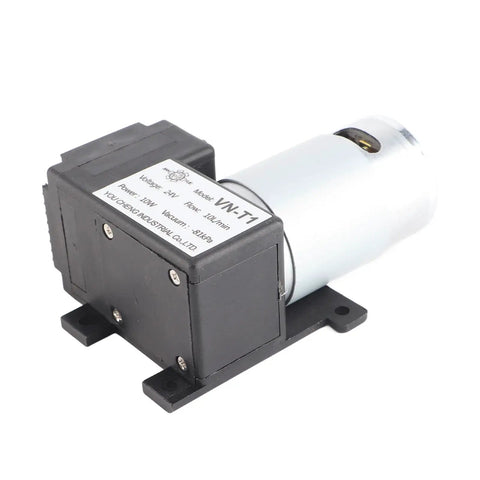 Heavy Duty 12V Mini DC Vacuum Pump Cranks Out Crazy Strong Suction Up To 10 Liters Per Minute While Staying Totally Whisper Quiet For Rough Barn Jobs And Sweet Shop Workflows, close-up of the compact motor unit.