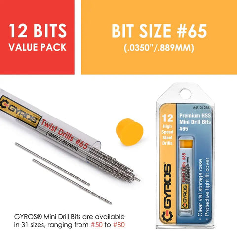 Dead On Precision Mini Twist Drill Bit Set Featuring Slick High Speed Steel Construction That Handles Jewelry Resin And Soft Metal Like A Charm Perfect For Your Pin Vise Or Rotary Tool Setup, 12 bits, size #65