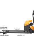 4400 Lbs Heavy Duty Electric Pallet Jack With Extended 6-8 Hour Runtime For All Day Warehouse Work, showing side view with dimensions.