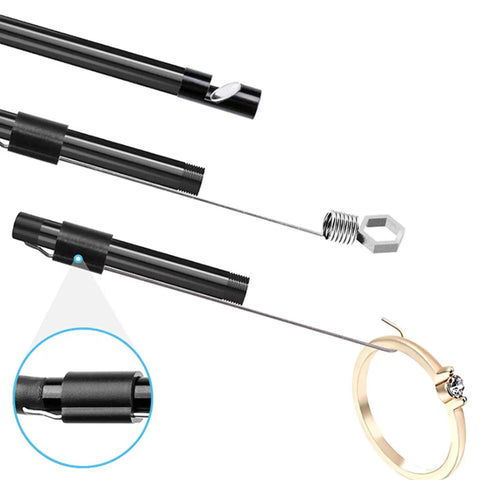 Phone Borescope Endoscope With 6 LED Lights And 3.3ft Flexible Cable, IP67 Waterproof Handy Portable Inspection Camera Close-up