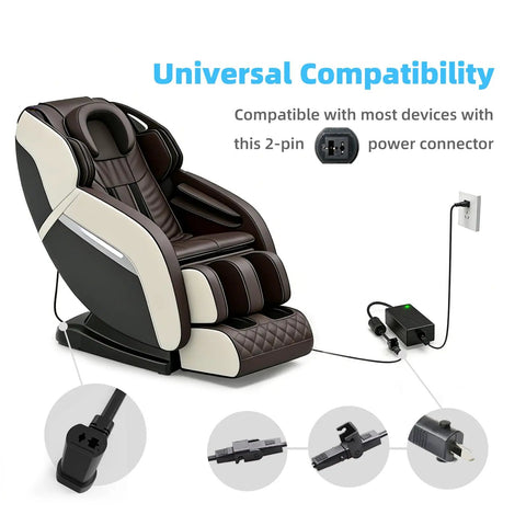 29V 2A Power Recliner Adapter Replacement For Electric Sofa Couch Lift Chair Power Supply AC/DC Adapter Compatible Okin Limoss Lazboy Pride Catnapper Ashley BetaDrive DeltaDrive Motors Black in use with a 2-pin power connector.