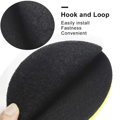 6 Piece 6 Inch Wool Polishing Pad Kit With M14 Drill Adapter And Hook And Loop Backing Pad, close-up of hook and loop detail