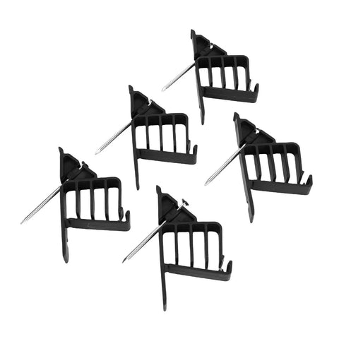 Heavy Duty Multi Cable Clips, black plastic clips with nails, perfect for organizing wires in home or workspace.