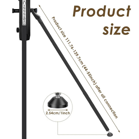 Heavy Duty Door Security Bar Locks It Down Tight Extends To Fifty Five Inches Portable Sliding Door Stopper showing product size and details.