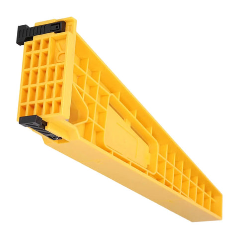 Pro Level Two Piece Drawer Slide Jig Kit For Slick Cabinet Door Alignment And Hassle Free Woodworking Setup Featuring Adjustable Mounting Brackets showing a rugged ABS body.