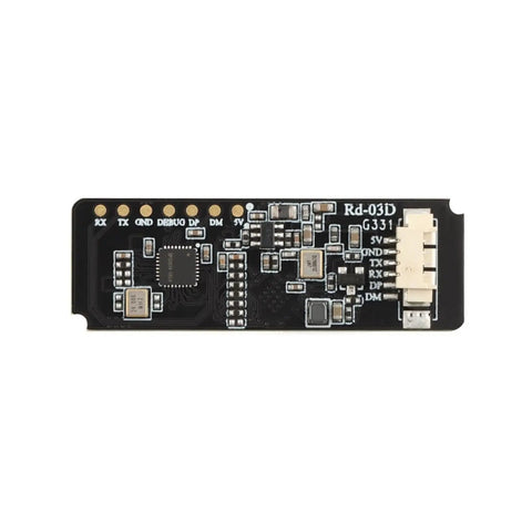 24G Multi Target Human Motion Localization And Tracking Radar Module With On Board PCB Antenna Real Time Sensing For Smart Systems And Robotics Apps Now black PCB module with connector pins