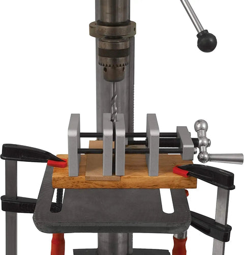 Straight Shooter Pen Centering Vise Jig For Drill Press locks in pen blanks dead center with rugged steel jaws and precise alignment.