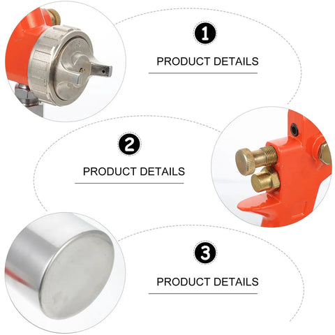 Heavy Duty Pneumatic Paint Sprayer Built Tough As Nails For Clean Smooth Automotive And Fence Coatings Nozzle close-up details