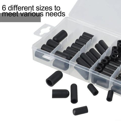 100 Piece Carburetor And Vacuum Rubber Cap Assortment Set With 6 Sizes Black End Caps For Intake Lines Hoses And Manifolds Pro Grade Durable
