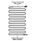 Self Regulating Pipe Heating Cable 100 Feet 5W Per Foot Heat Tape For Pipes Roof Snow Melting To Beat The Winter And Deicing Gutter Freeze Protection 120V Keeps Water Flowing Prevents Ice Dams And Roof Damage showing cable layout and power cord.