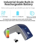 Wireless Portable 1D Bluetooth Barcode Scanner With Stand Handheld 3 In 1 Cordless Rechargeable Scan Gun next to USB adapter