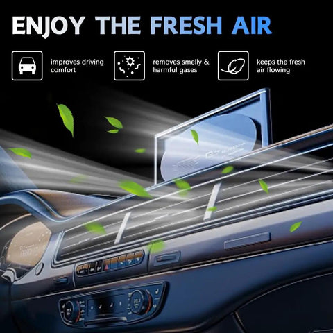Interior of a car showing air flow with leaves symbolizing clean air from Nissan Altima 2.5L engine air filter replacement CA11450.
