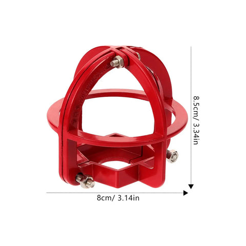 Hella Tough Fire Sprinkler Head Guard Protector Cage For Flush Mount Side Wall And Pendant Heads, red steel, 3.34in size.