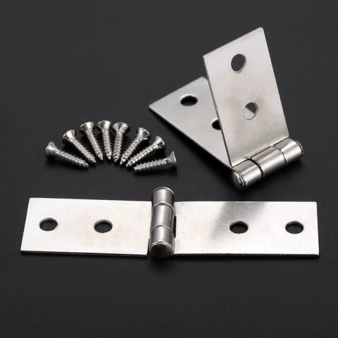 Sharp Look 4 Hole Cabinet Door Luggage Hinges With Screws Built Legit Solid Heavy Duty Vintage Wood Box Hardware For Furniture Upgrade.