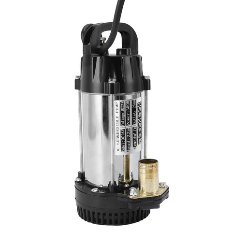 Top Shelf Stainless Steel Submersible Sump Pump With Three Hundred Watt Motor And Four Cubic Meter Flow, side view showcasing design.