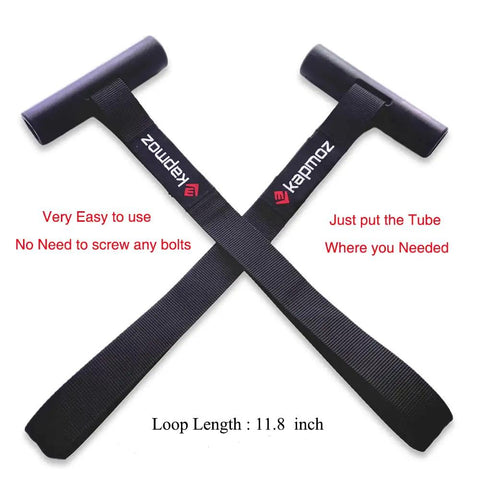 Heavy Duty Hood Loop Trunk Anchor Tie Downs For Kayaks And Canoes Secure Bow And Stern Lashing Points On Roof Rack Straps 2 Pairs Easy On And Off For Quick On The Go Transport, black loops with text showing ease of use, 11.8 inch