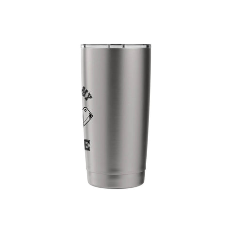Chef Life Office Kitchen Stainless Steel Insulated Tumbler For Chefs And Foodies Keeps Drinks Hot Or Cold All Day Perfect Gift Idea For Birthday Fathers Day Or Any Kitchen Session, showing brushed steel side view.