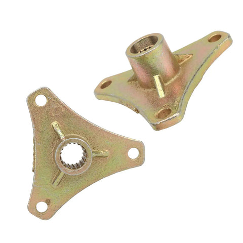 Two Piece Rear Spline Axle Hub 17 Tooth Beefy Steel Alloy Direct Bolt Up Fitment For 110Cc Mini Atv And Go Kart, close-up view of hubs.