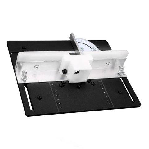 Heavy Duty Aluminum Router Flip Board With No Fuss Quick Swap Setup Precision Woodworking Insert Plate For Router Lift Systems top view with measuring scale