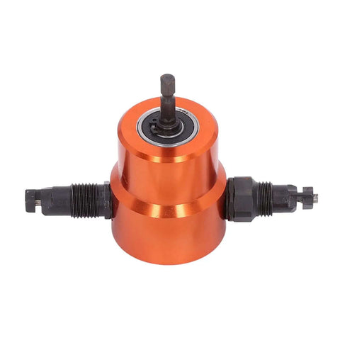 Pro 360 Degree Rotating Double Head Metal Nibbler Attachment for Sheet Metal Cutting and Auto Body Repair