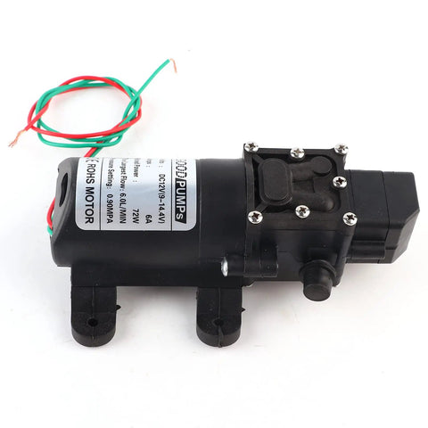 Ycauty Micro Diaphragm Liquid Transfer Pump Compact High Power Flow 6.0 Liters Per Minute Silent Operation For Fish Tanks Aquariums And Garden Irrigation Systems Durable ABS Housing With 12V Direct Current Input, showing motor with wires.