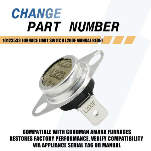 2 Pack L200F Furnace Limit Switch With Manual Reset 200 Degree Overheat Protection Replacement Safety Switch For Most Furnaces