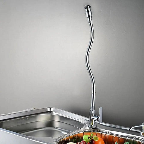 Single Lever Flexible Pull Out Kitchen Water Tap With Deck Mount Cold Water Basin Faucet Single Hole 360 Degree Swivel Chrome