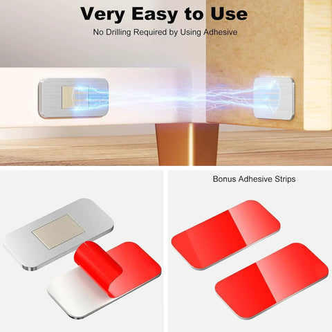No Drill Ultra Thin Stainless Steel Cabinet Magnets With Strong Adhesive For Easy Closure And Door Catch demo