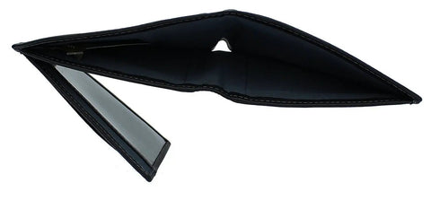 Men's Leather RFID Blocking Bifold Wallet For Everyday Carry And Daily Hustle, open view showing interior with card slots