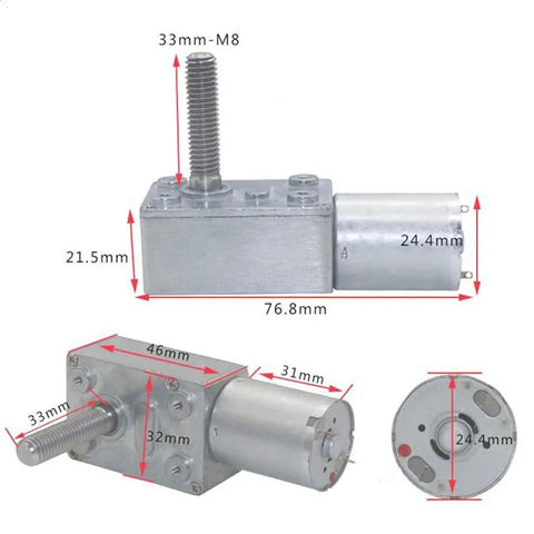 370 DC Gear Motor Packing Badass High Torque And Sweet Smooth Gearing For Diy Robotics Smart Car Mods Featuring Sturdy Mini Metal Reduction Box with dimensions 76.8mm x 33mm x 24.4mm.