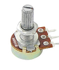 100K Ohm Linear Taper Rotary Potentiometer Top Adjust with Knurled Shaft, Half Watt Power, 6mm Shaft, 13.5mm Length, 7.5mm Mount Hole