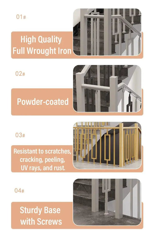 Badass Black Metal Railing System 30 Pack Heavy Duty Balusters And Posts For Deck Porch Or Garden Diy Projects Featuring Slick Wrought Iron Finish And No Sweat Assembly For Killer Backyard Updates, showcasing sturdy posts and rails.