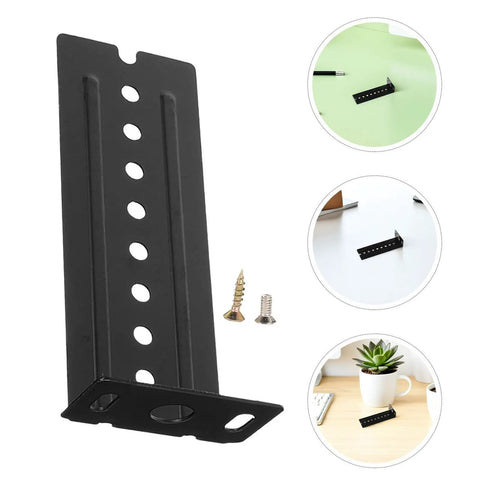Rock Solid Under Desk Keyboard Drawer Slide Bracket, heavy-duty black steel with screw holes for easy installation.
