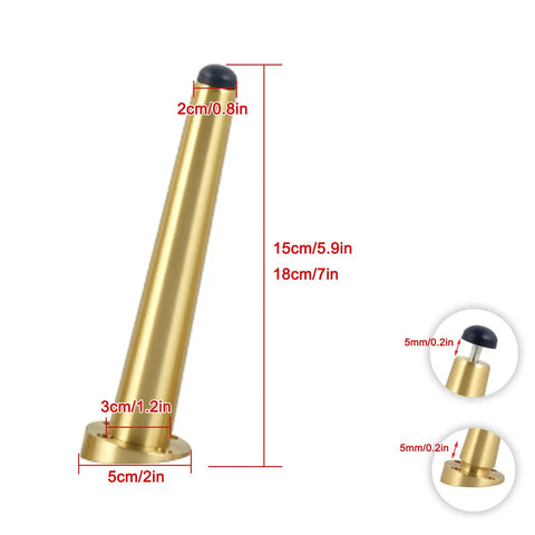 Premium Pure Copper Coffee Table Legs Set With Adjustable Gold Oblique Cone Feet Pre-Drilled With Screws Perfect Replacement