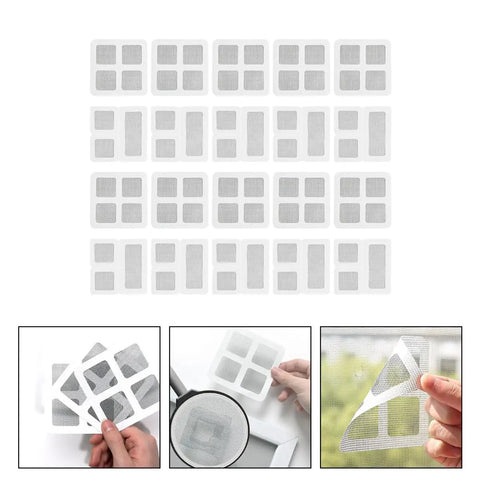 20 Piece Self Adhesive Fiberglass Screen Repair Patch Kit For Window Screens Doors Tents And RV Mesh With Clear Tape.