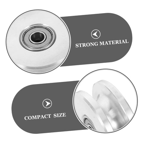 Heavy Duty Aluminum Alloy U Groove Pulley Wheel With Double Bearings Silent Roller Built To Last For Smooth Cable Installations In Gym Pulleys And Fitness Equipment Attachments, compact size