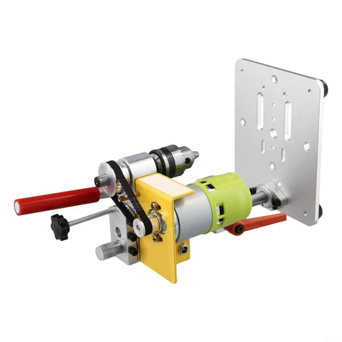 Get This Portable Mini Drill Press For CNC Table Milling With Powerful 795W Dc Motor Up To 7000RPM For Wood, Plastic And Soft Aluminum; detailed view of the drill press motor and mounting plate.
